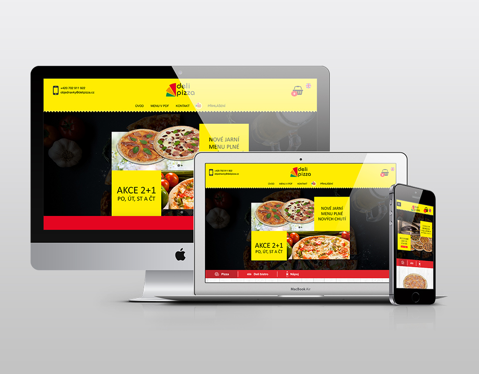 Webové stránky Deli pizza